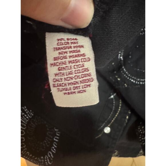 JM Collection | Black Cotton Embroidered Jacket Gold & Silver Design | Size 16W - Picture 13 of 14